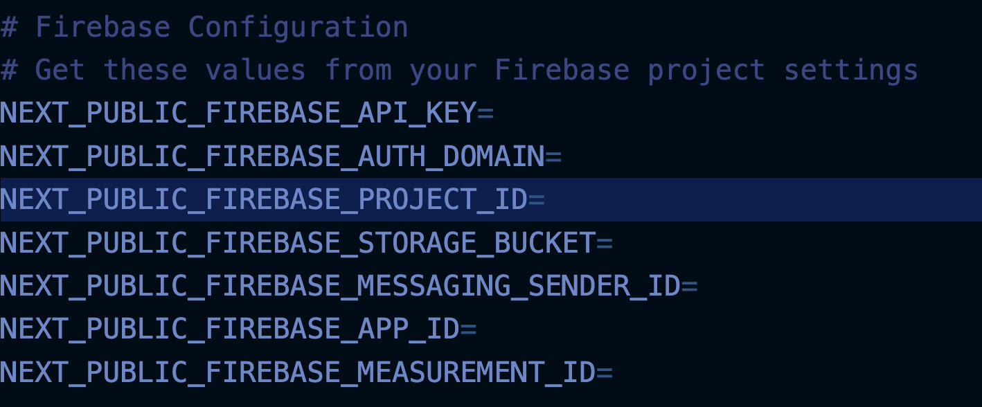 Env firebase example