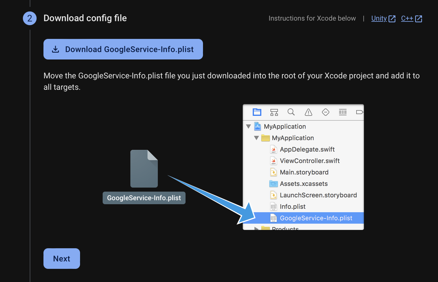 Download Firebase config iOS